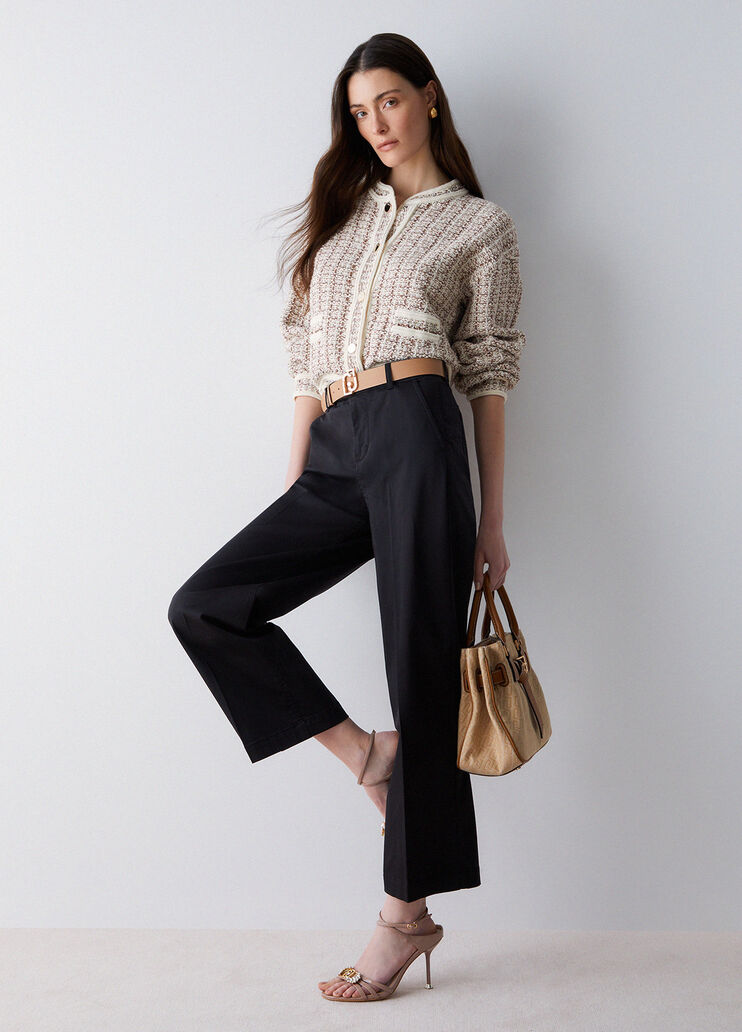 Flare-Hose mit hohem Bund Schwarz Liu Jo - medium