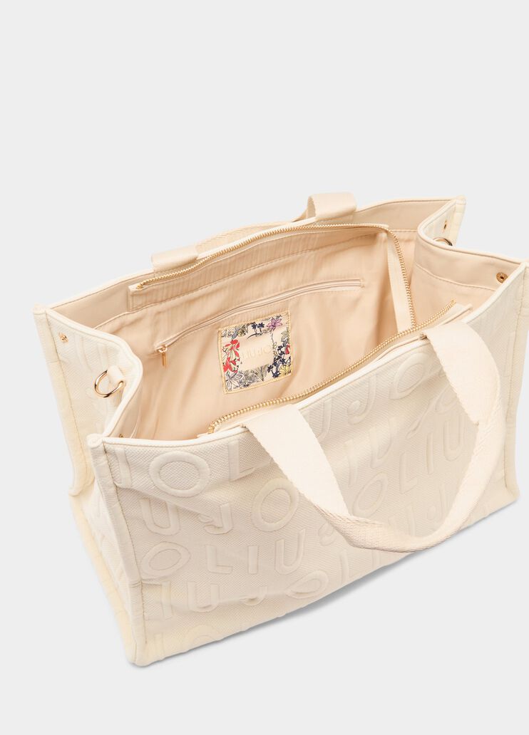 Cabas moyen modèle en maille crème Liu Jo - large image number 5