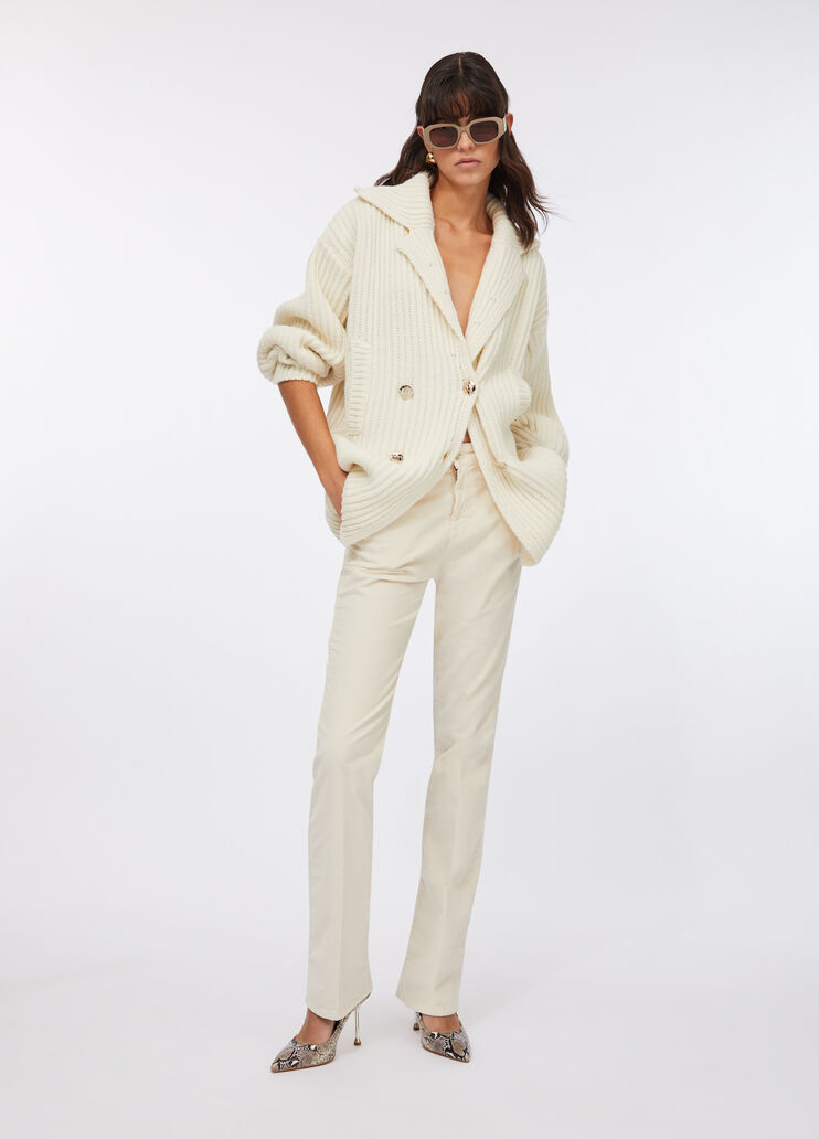 Pantalon bootcut en velours beige clair Liu Jo - large image number 5