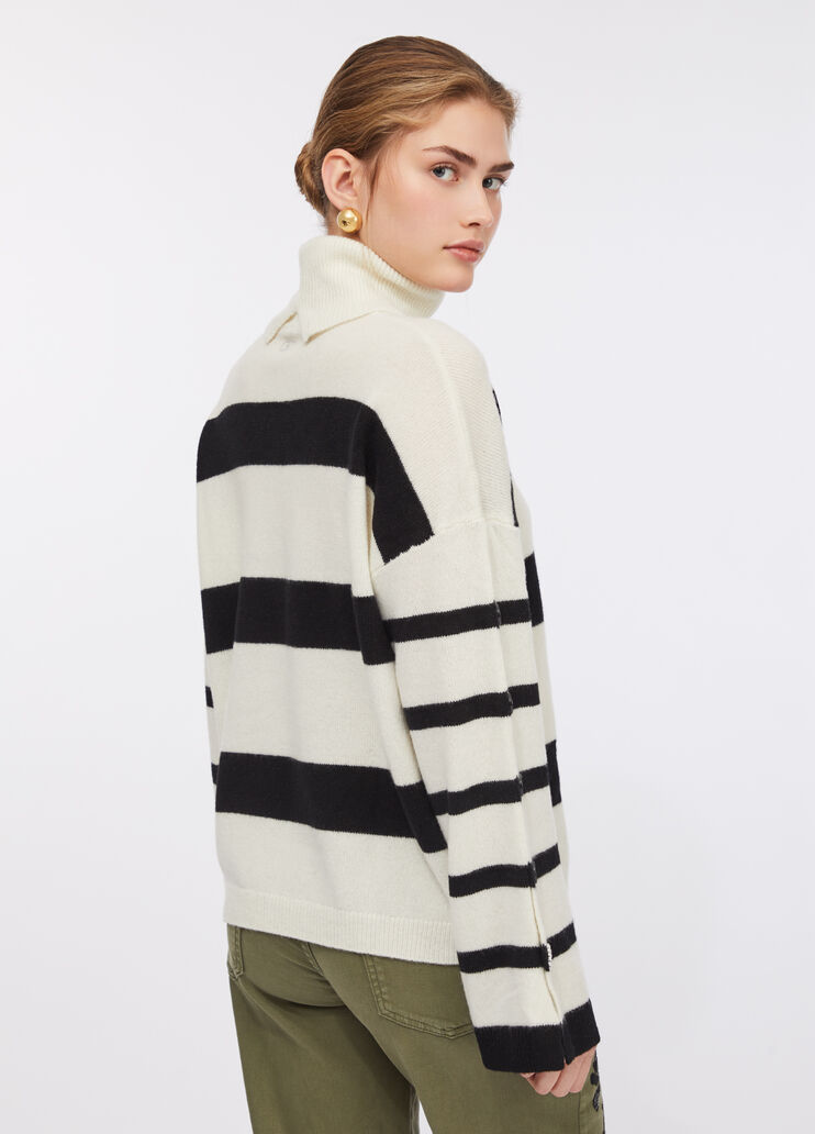 100% wool polo-neck with bejewelled buttons white Liu Jo - large image number 1