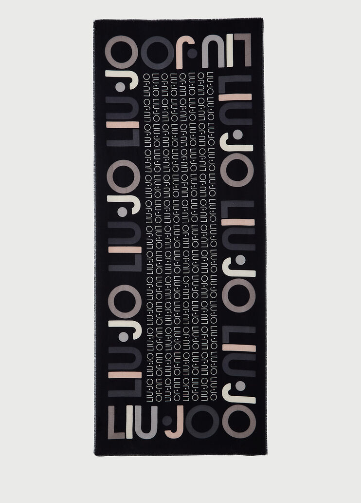 Shawl with logo Black Liu Jo - large image number 0 Shawl with logo Black Liu Jo - large image number 0