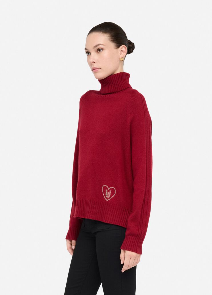 Wool and cashmere turtleneck red Liu Jo - large image number 3 Wool and cashmere turtleneck red Liu Jo - large image number 3