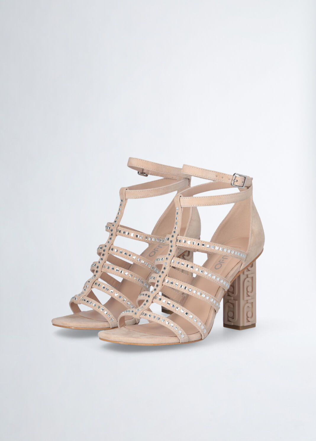 Sandales &agrave; talons hauts logot&eacute;s beige Liu Jo - large image number 4