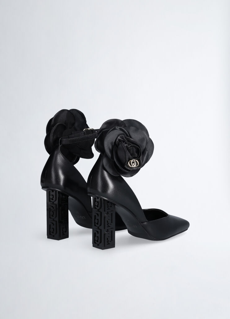 Leder-Pumps mit Blumendetail schwarz Liu Jo - large image number 1