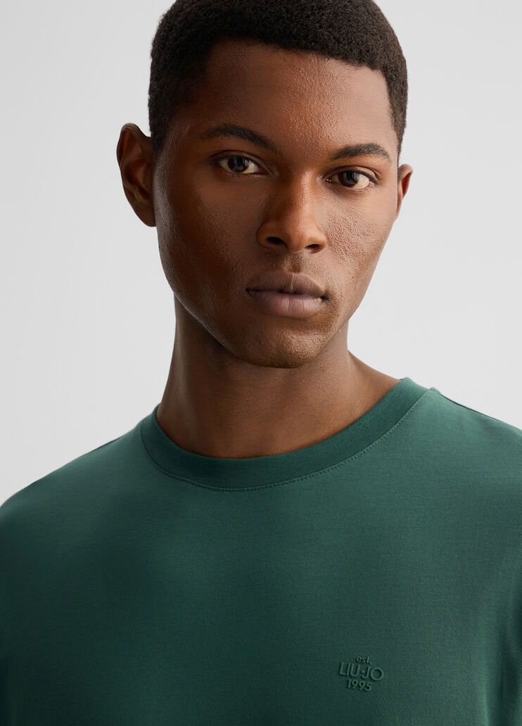 Green T-shirt with logo dark green Liu Jo - large image number 2 Green T-shirt with logo dark green Liu Jo - large image number 2