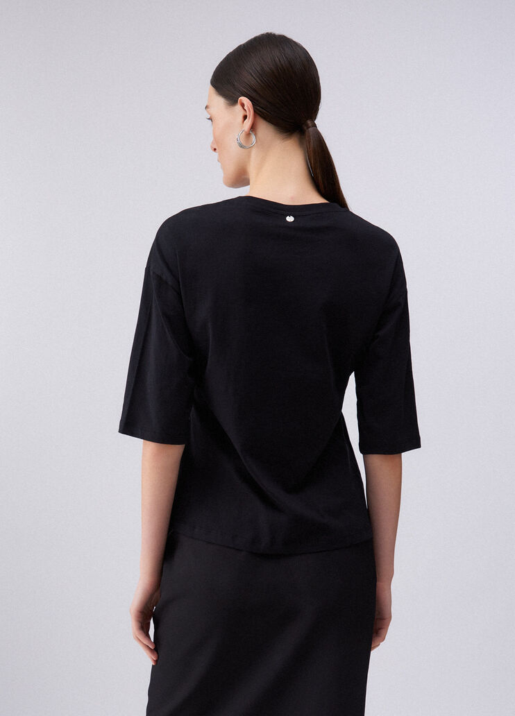 T-shirt con applicazioni nero Liu Jo - large image number 1