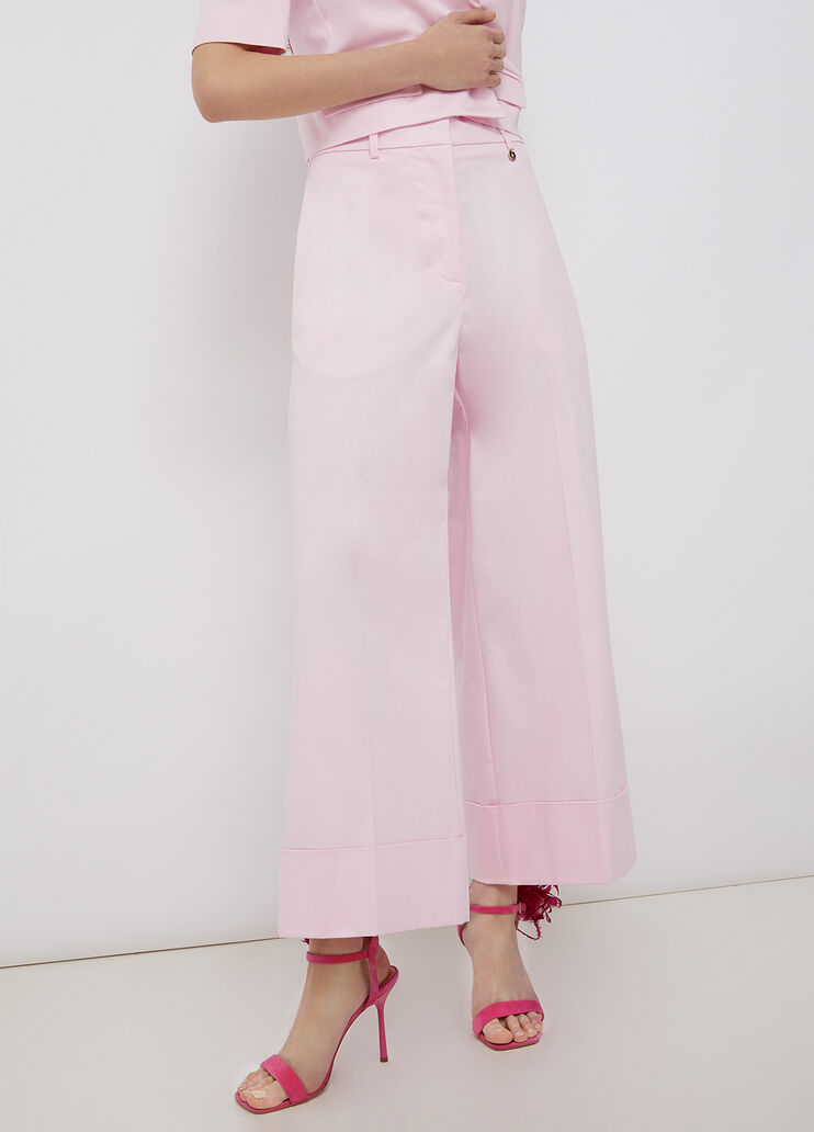 Palazzo trousers with turn-up pink Liu Jo - large image number 0