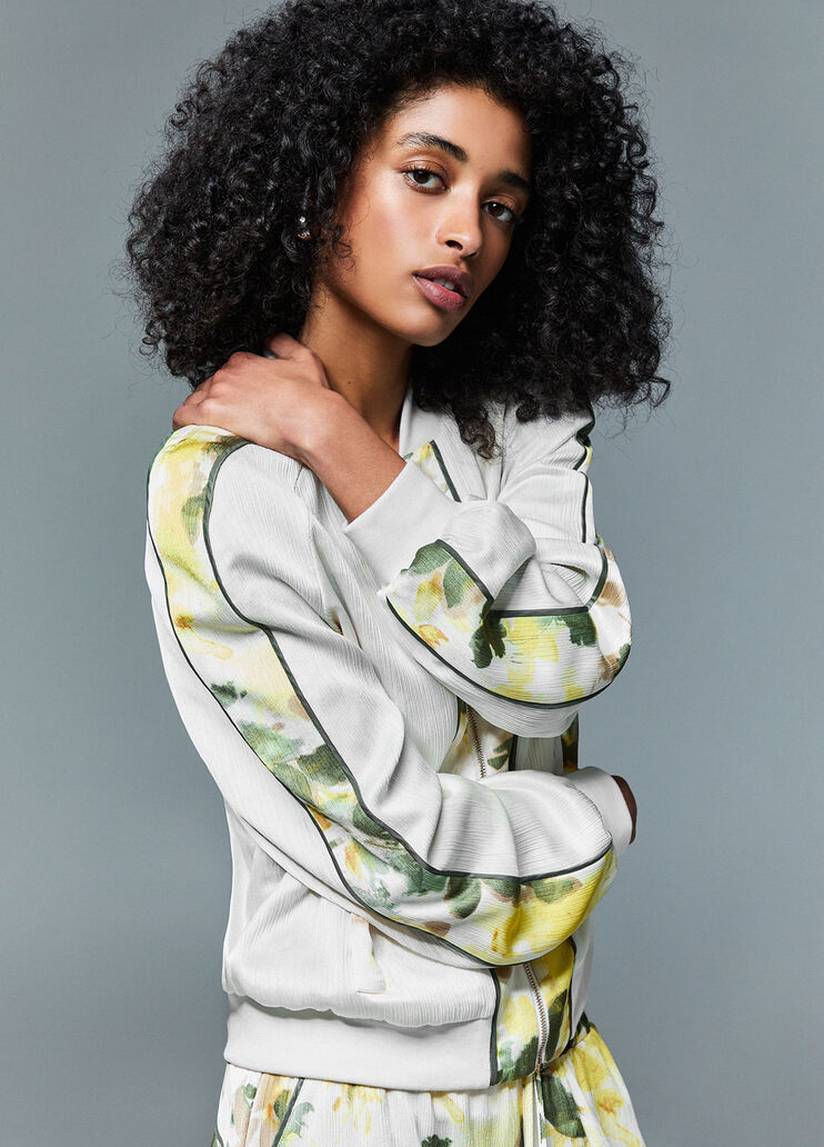 Printed satin jacket white/green Liu Jo - medium