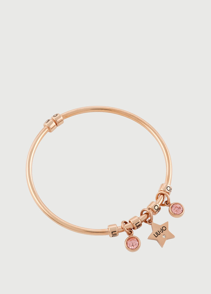 Rigid bracelet with jewel charm rose gold colour Liu Jo - large image number 0 Rigid bracelet with jewel charm rose gold colour Liu Jo - large image number 0