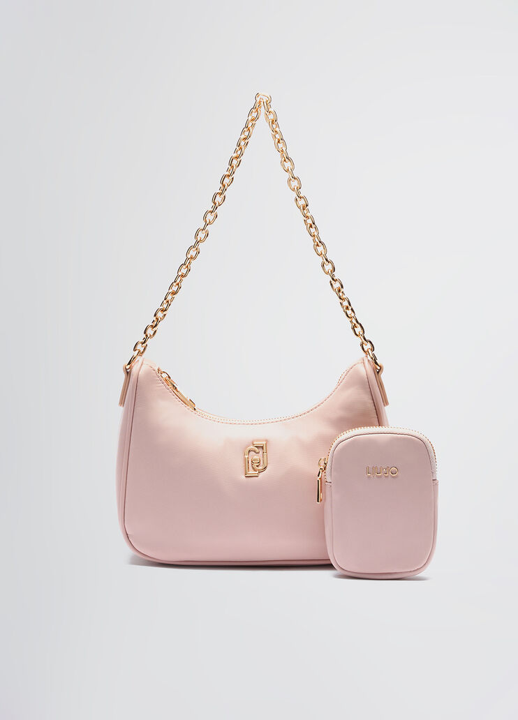 Small hobo bag with charm powder pink Liu Jo - medium