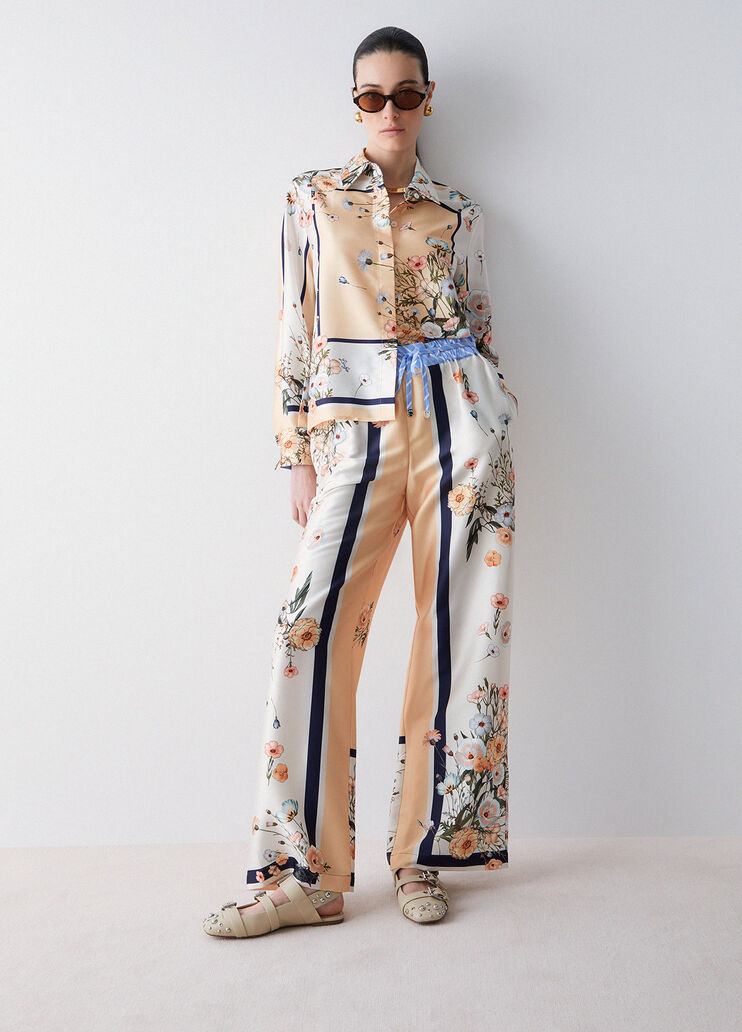 Printed twill trousers orange Liu Jo - medium