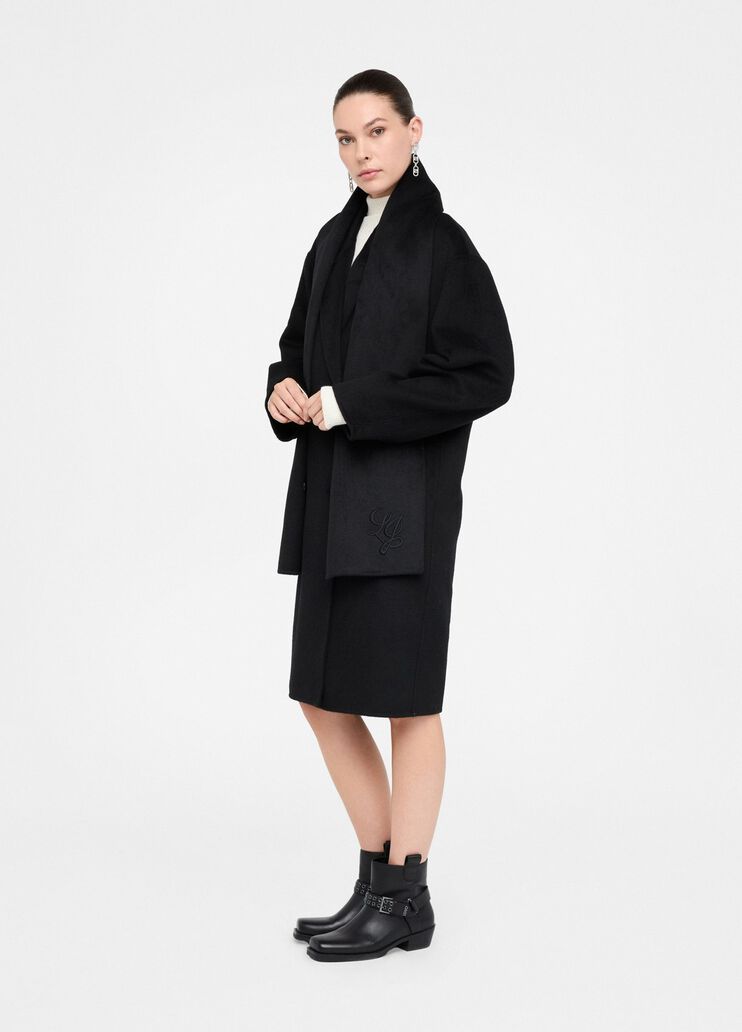 Wool coat with scarf black Liu Jo - large image number 3 Wool coat with scarf black Liu Jo - large image number 3
