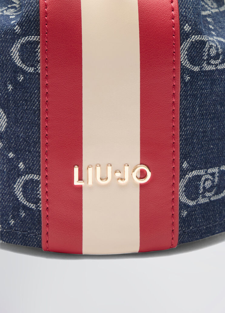 Small jacquard bucket bag dark denim Liu Jo - large image number 4 Small jacquard bucket bag dark denim Liu Jo - large image number 4
