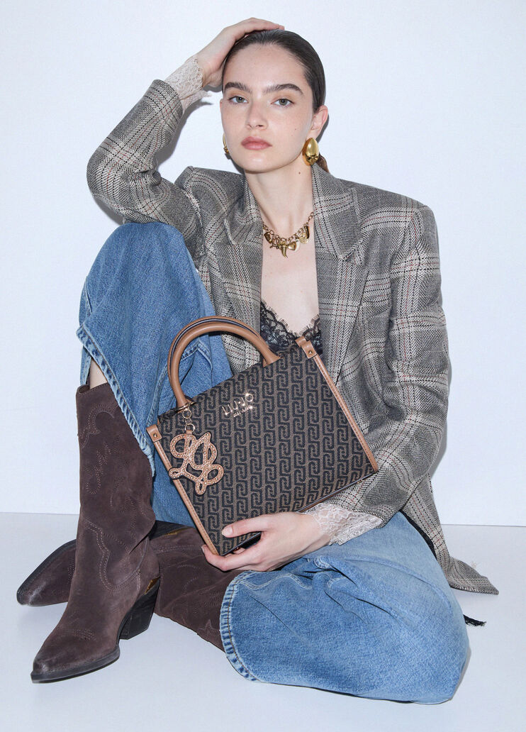 Small Jacquard Bag dark brown Liu Jo - medium