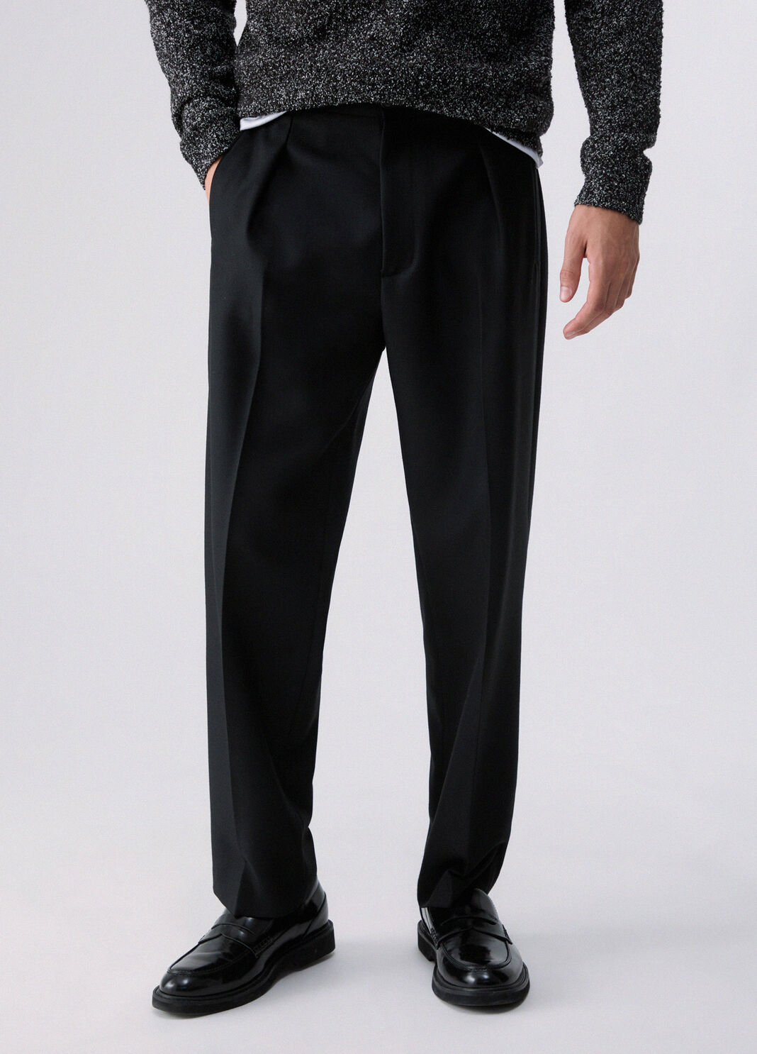 Trousers relaxed fit in a wool blend black Liu Jo - large image number 0