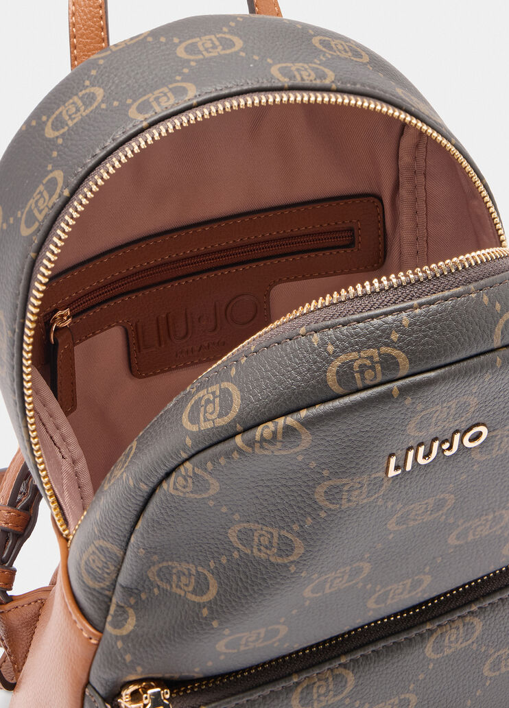 Sac à dos format moyen avec logo pain d'épices Liu Jo - large image number 3 Sac à dos format moyen avec logo pain d'épices Liu Jo - large image number 3