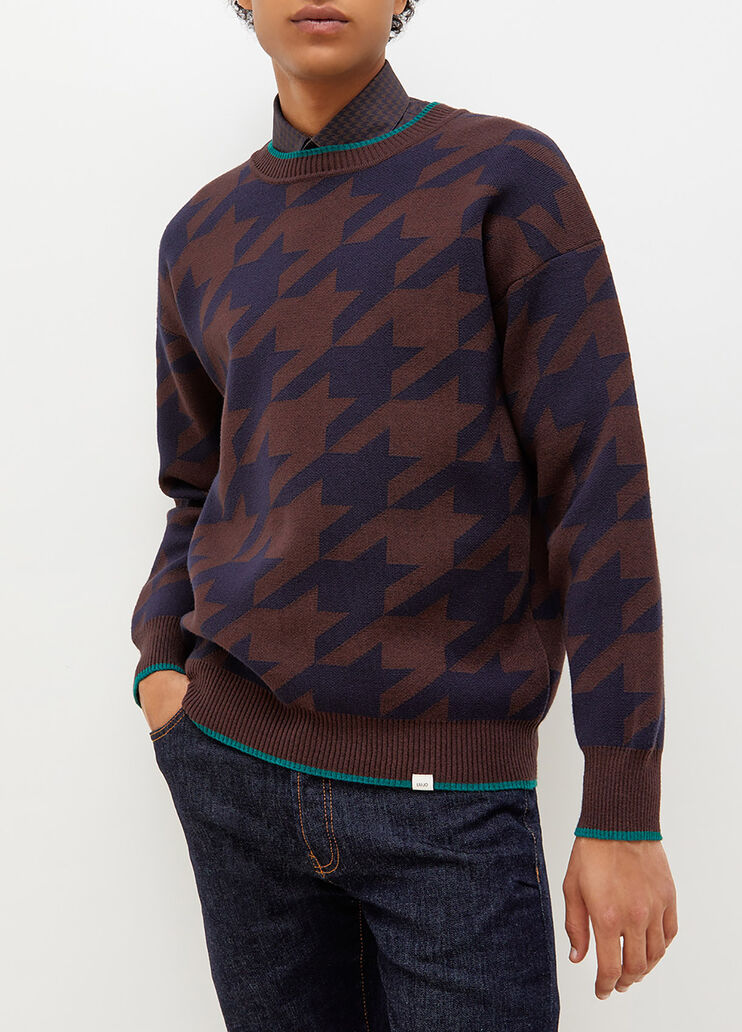 Houndstooth jumper dark blue/brown Liu Jo - large image number 0