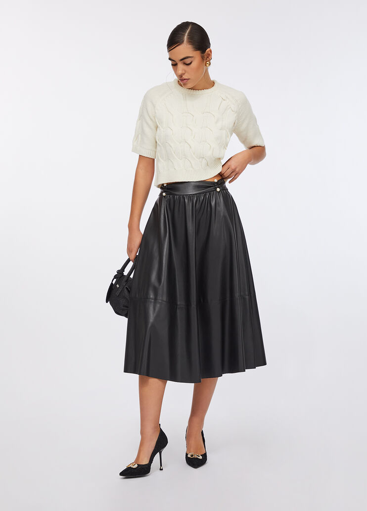 Rock aus beschichtetem Gewebe Schwarz Liu Jo - large image number 4