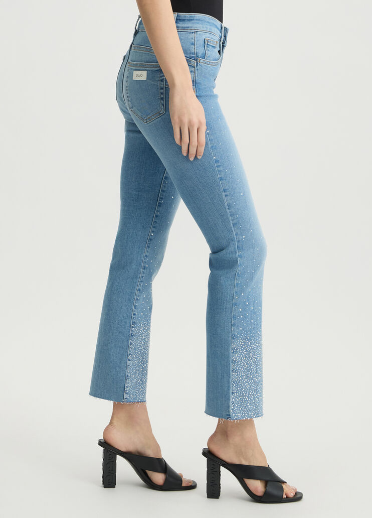 Flared jeans with rhinestones light denim Liu Jo - large image number 3 Flared jeans with rhinestones light denim Liu Jo - large image number 3