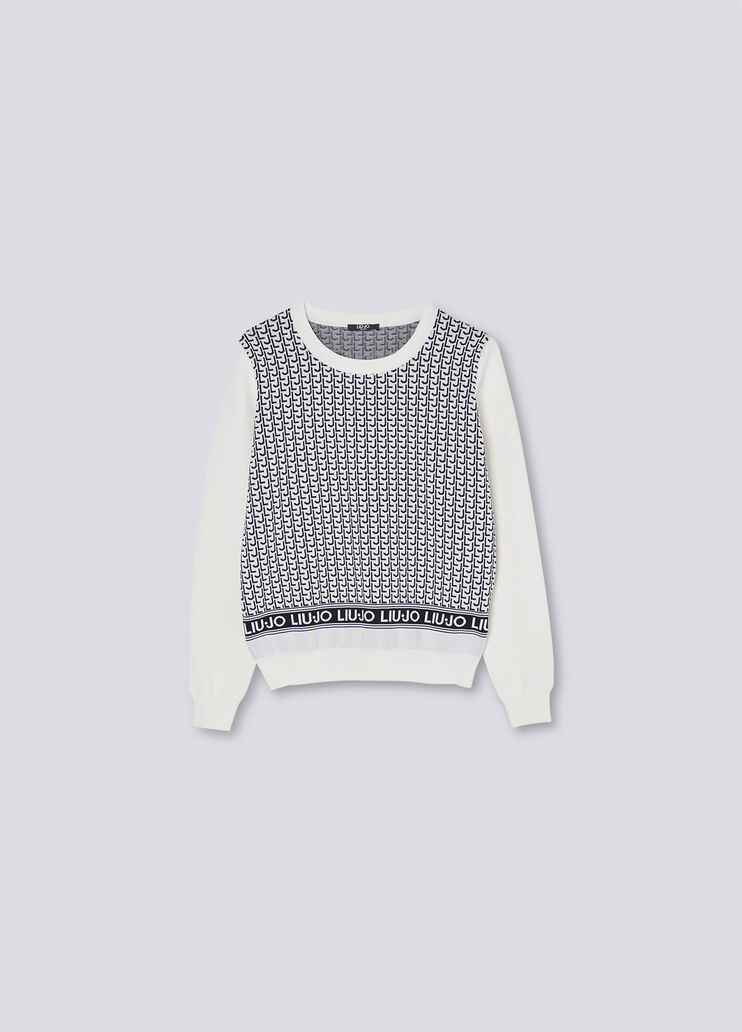 Eco-friendly jumper  white/black Liu Jo - large image number 4 Eco-friendly jumper  white/black Liu Jo - large image number 4