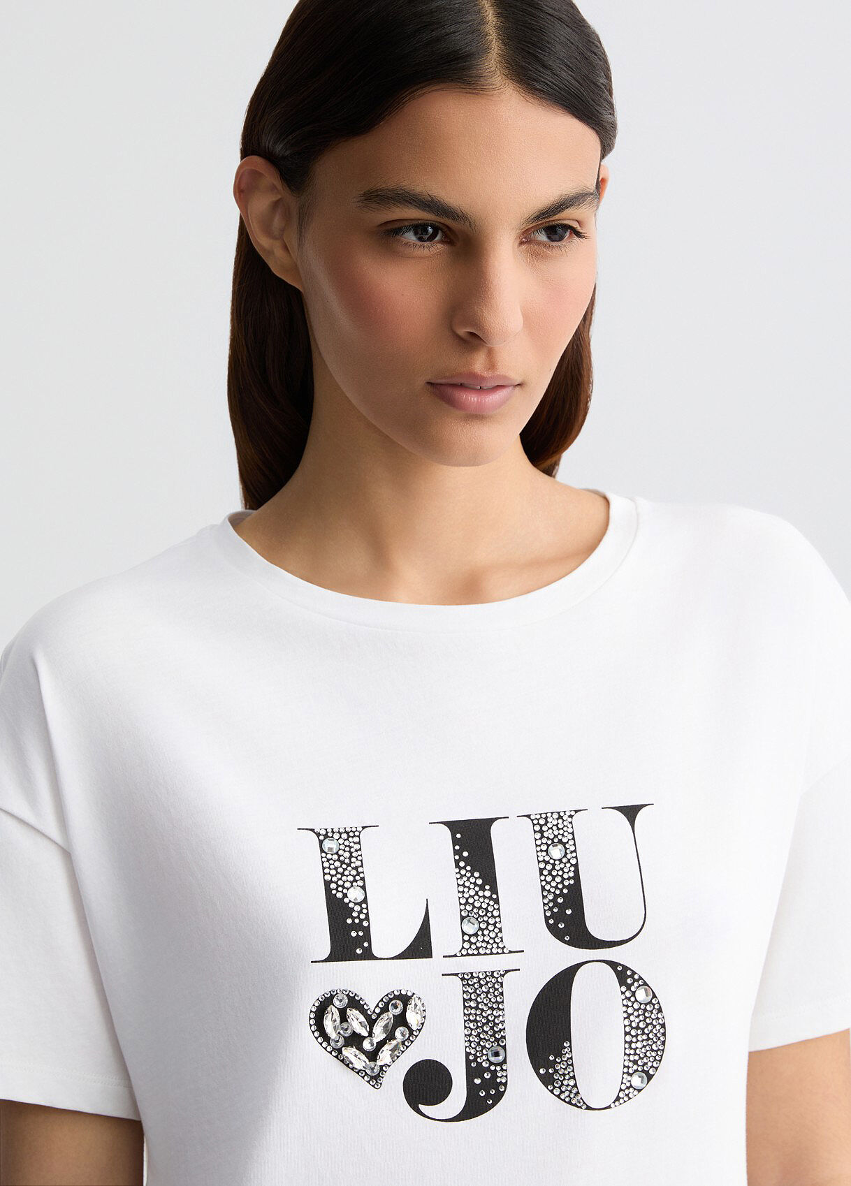 T-shirt with logo colour white/heart | Liu Jo