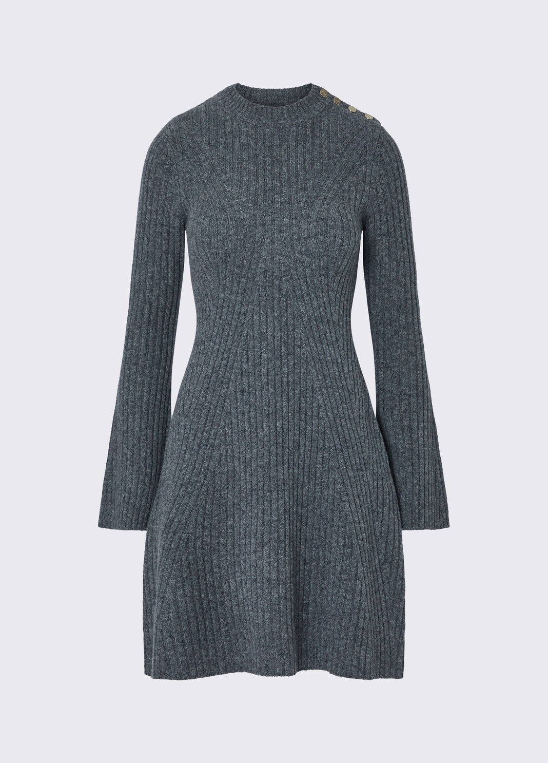 Short knitted dress grey m&eacute;lange Liu Jo - large image number 6