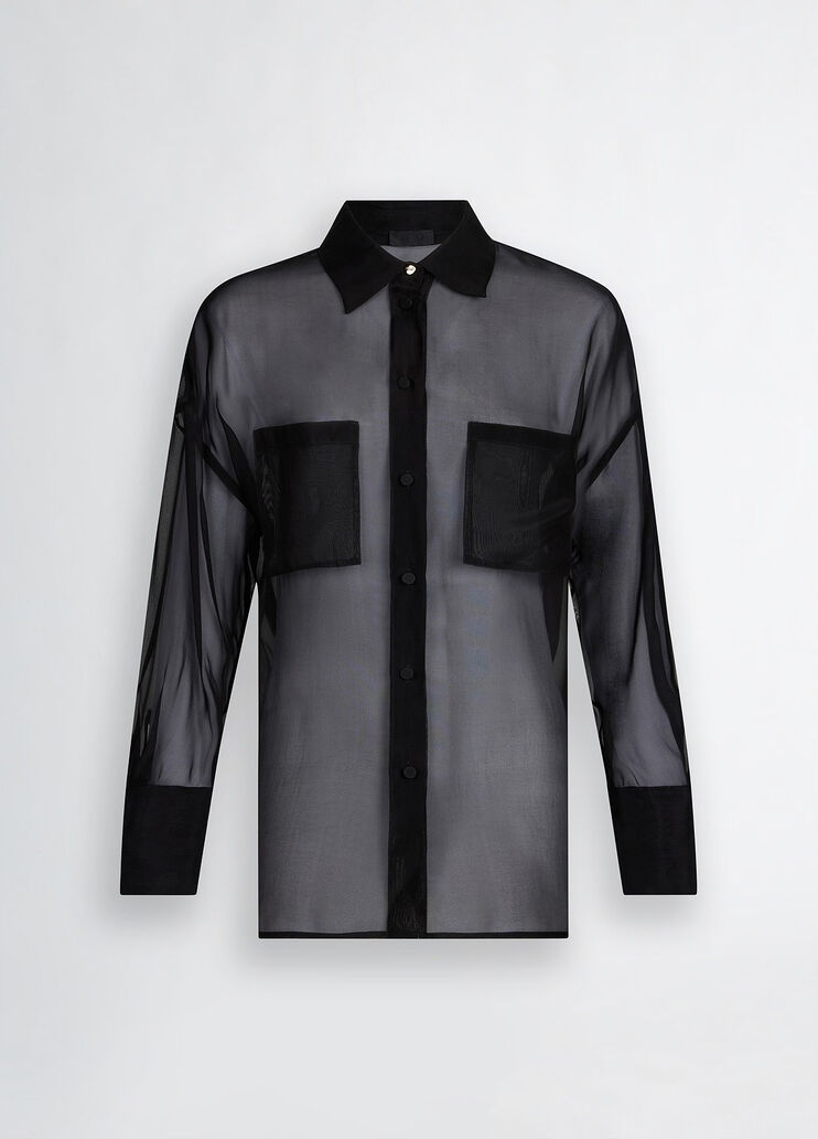 Black organza shirt black Liu Jo - large image number 6 Black organza shirt black Liu Jo - large image number 6