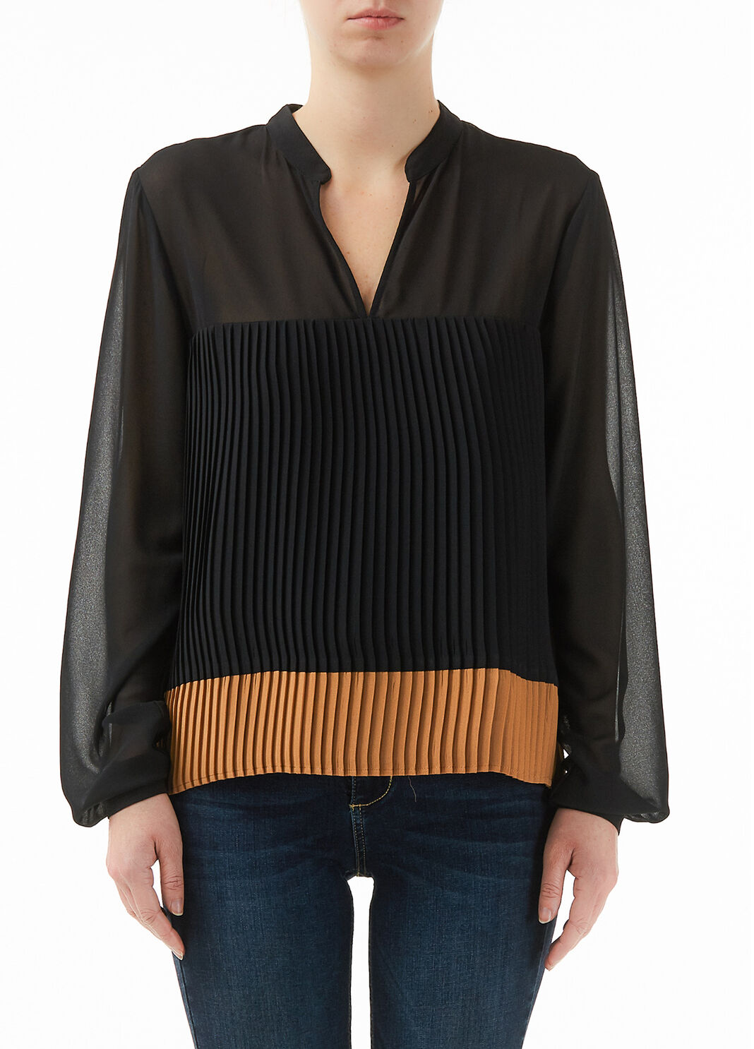 Pleated blouse Black/Caramel Liu Jo - large image number 0