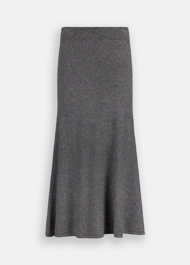 Knit midi skirt with sequins grey Liu Jo - large image number 6 Knit midi skirt with sequins grey Liu Jo - large image number 6