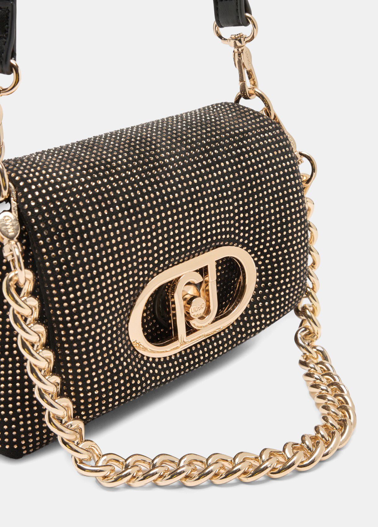 Small LaPuffy bag with rhinestones colour black | Liu Jo