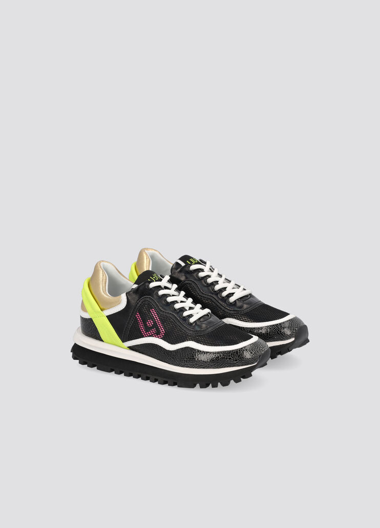 Sneakers en cuir effet craquelé noir Liu Jo - large image number 1 Sneakers en cuir effet craquelé noir Liu Jo - large image number 1