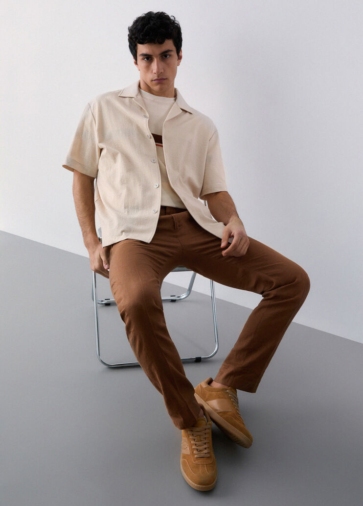 100% linen trousers cognac Liu Jo - medium