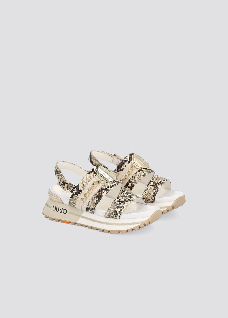Platform sandals with python print cream Liu Jo - large image number 1