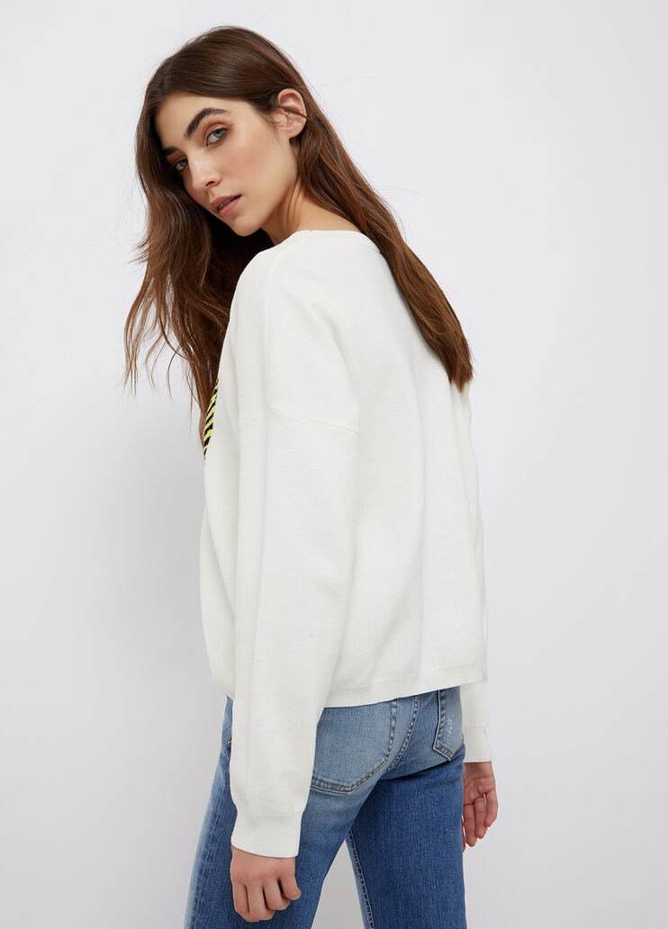 Felpa con logo bianco lana Liu Jo - large image number 1