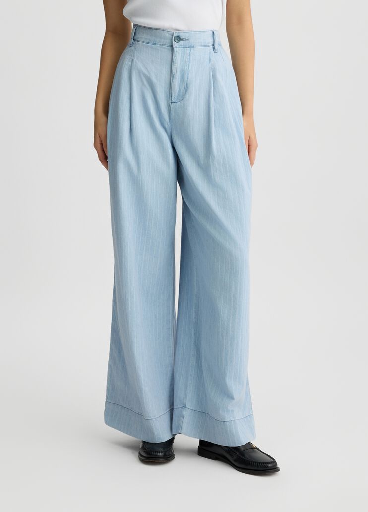 Pinstripe denim trousers light denim Liu Jo - large image number 0 Pinstripe denim trousers light denim Liu Jo - large image number 0