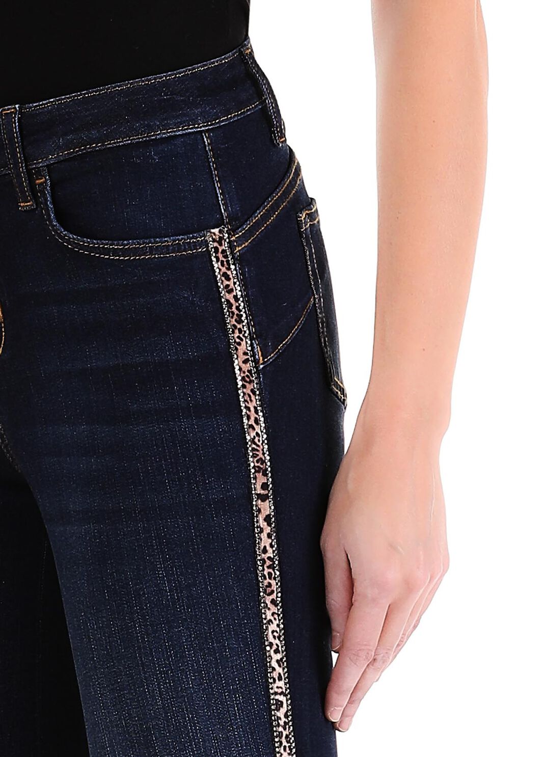 Flare-Jeans mit Animal-Streifen Dunkelblau Liu Jo - large image number 2