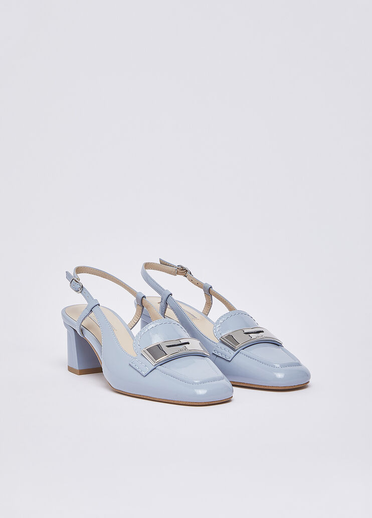 Patent leather slingback loafers light blue Liu Jo - large image number 1