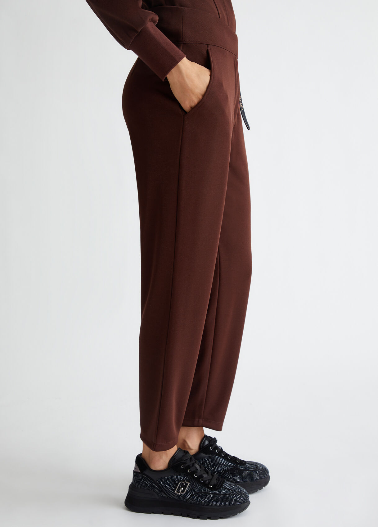 Jersey trousers with belt colour brown Liu Jo