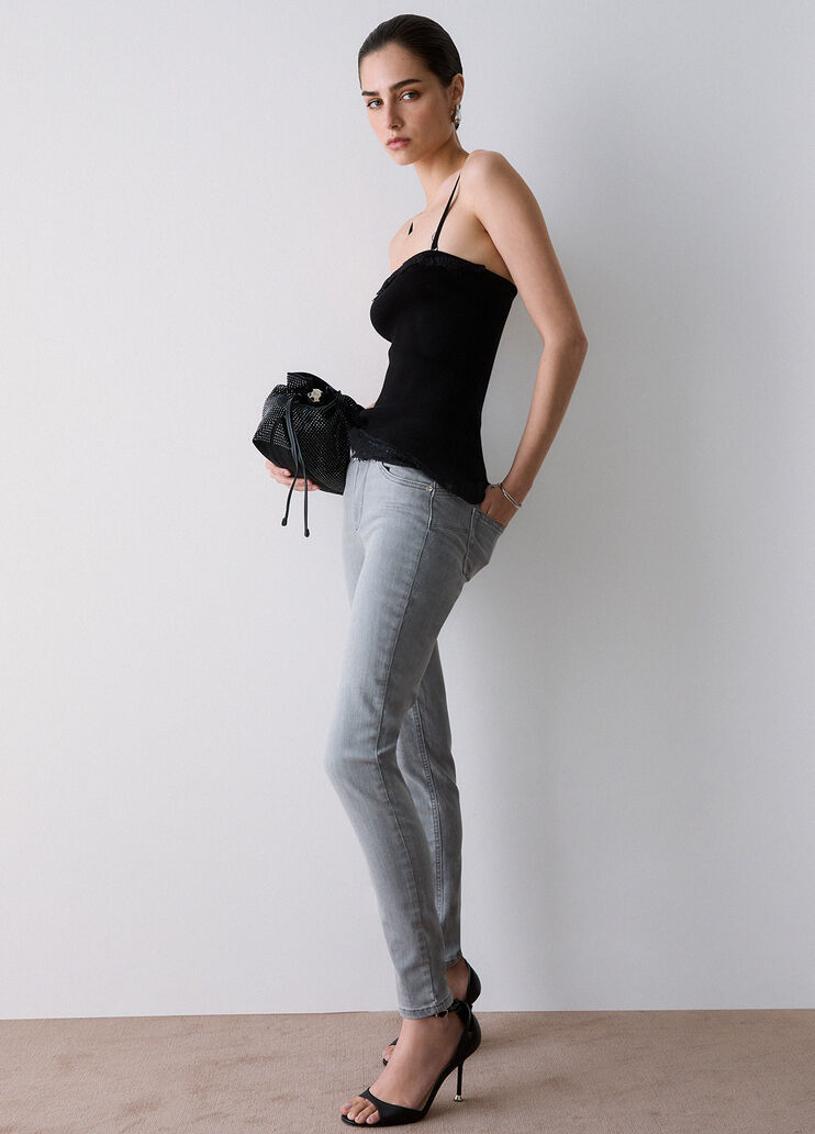 Vaqueros pitillo de talle alto denim gris Liu Jo - medium