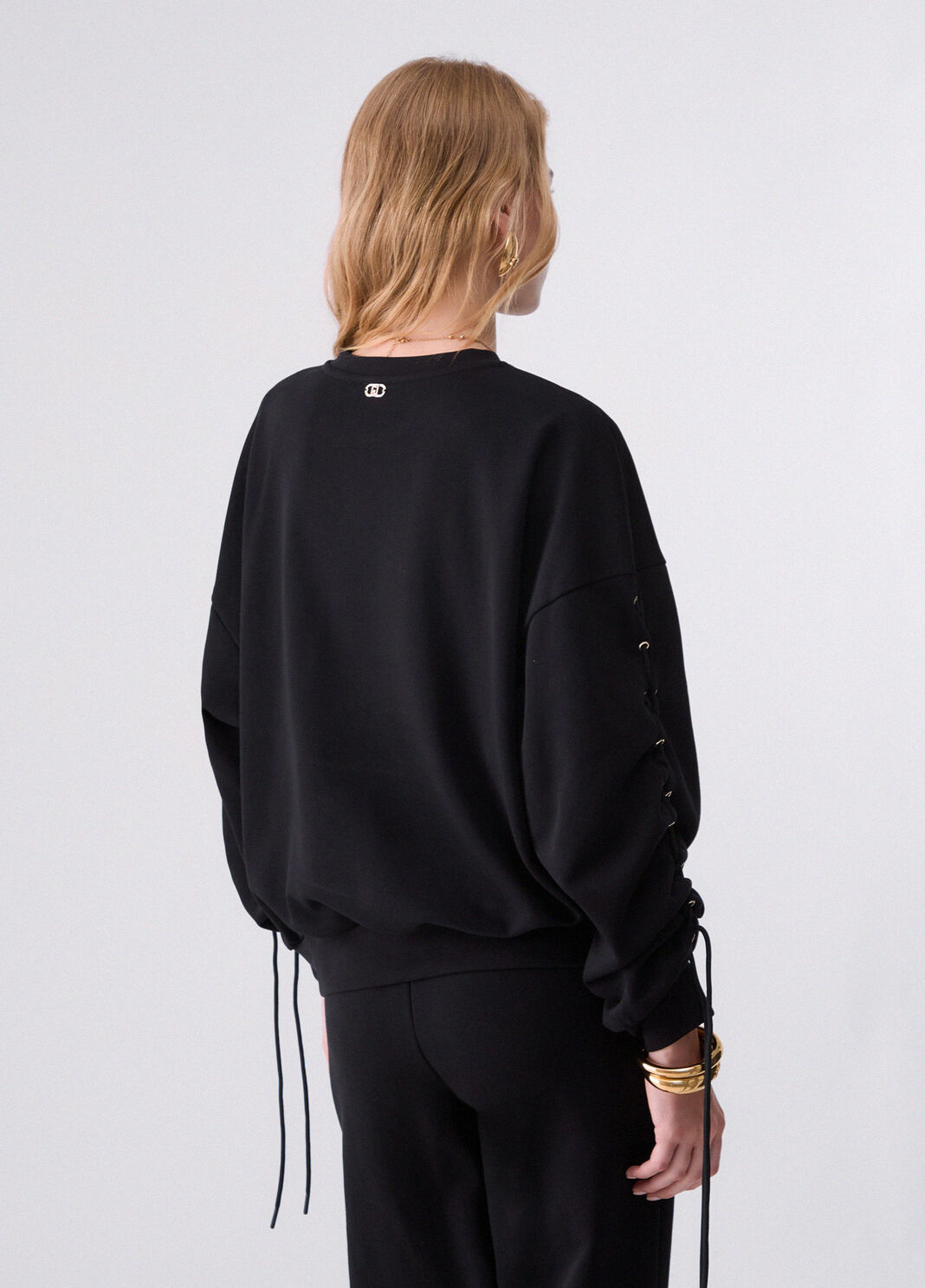 Sweatshirt mit Schn&uuml;rung schwarz Liu Jo - large image number 1