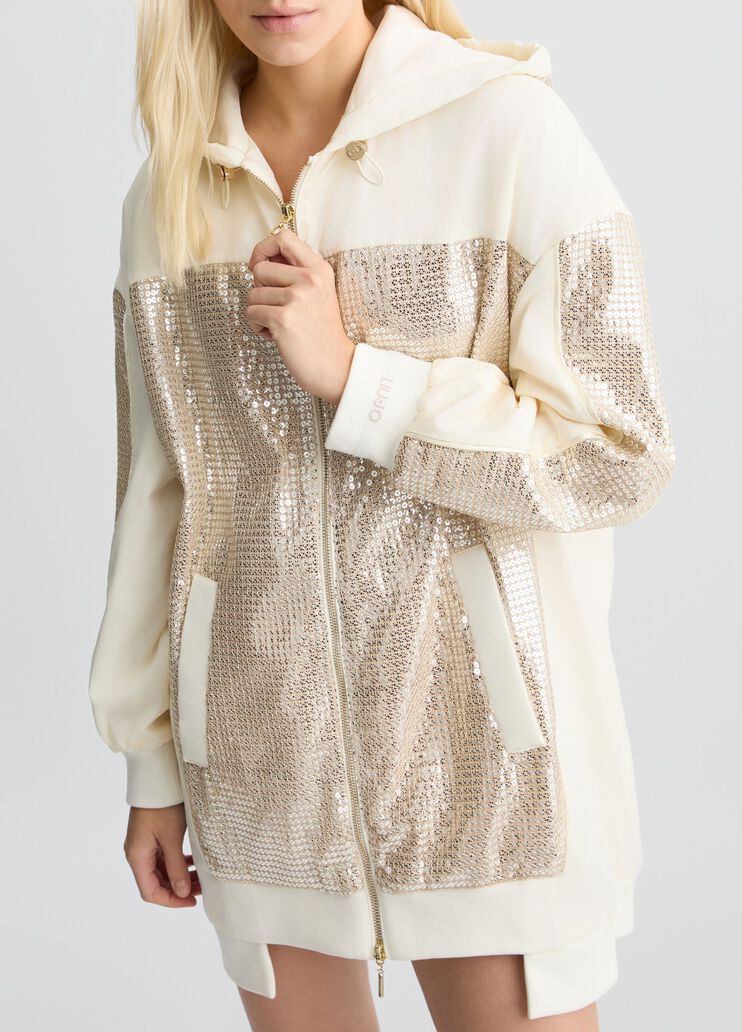 Parka with sequins beige Liu Jo - large image number 4 Parka with sequins beige Liu Jo - large image number 4