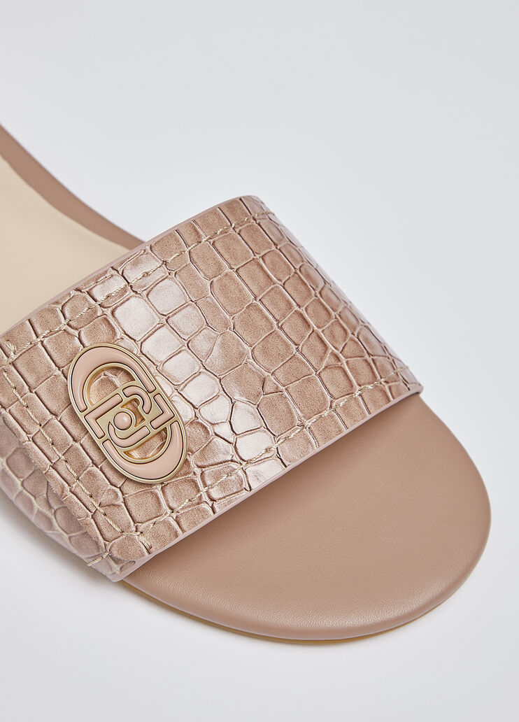 Flat crocodile-print sandals nude Liu Jo - medium