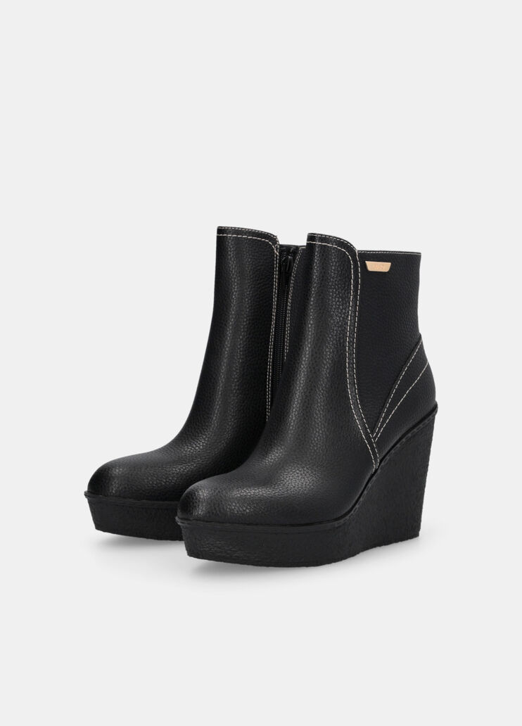 Bottines en cuir avec semelle compensée noir Liu Jo - medium Bottines en cuir avec semelle compensée noir Liu Jo - medium