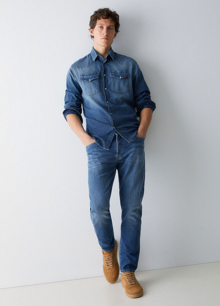 Tapered fit jeans blue denim Liu Jo - medium