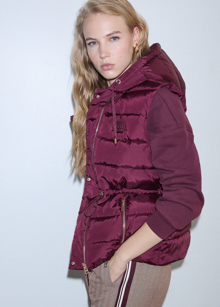 Short padded nylon jacket aubergine Liu Jo - medium