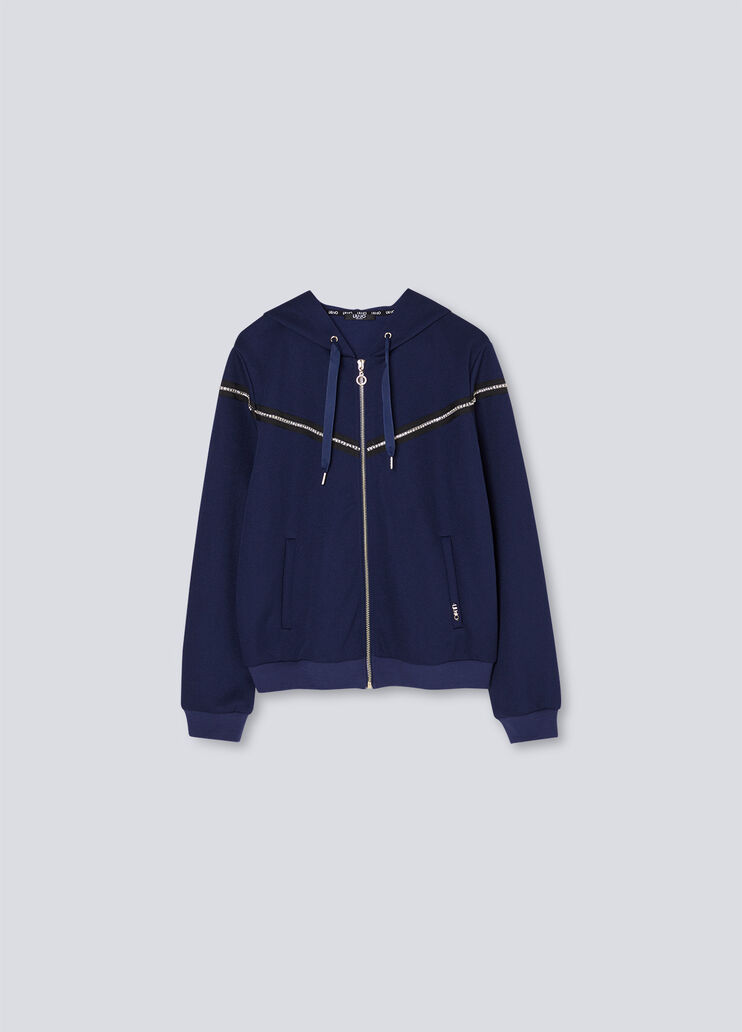 Sweatshirt with zip and hood blue Liu Jo - large image number 4