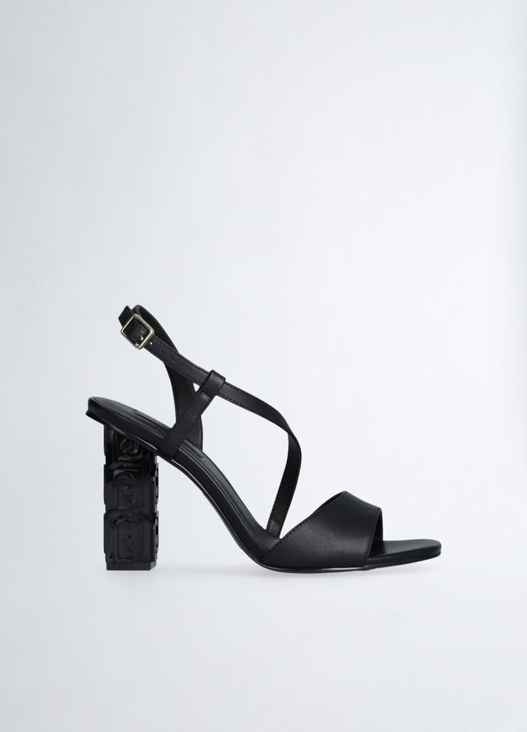 Sandals with branded heel black Liu Jo - medium Sandals with branded heel black Liu Jo - medium