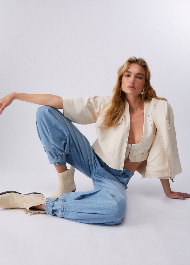 Jean sarouel &agrave; taille haute denim bleu Liu Jo - medium