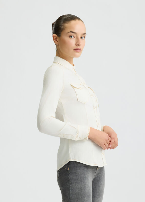 Chemise en denim blanc laine Liu Jo - medium