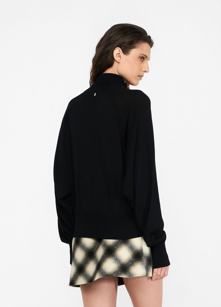 Wool turtleneck with lace black Liu Jo - large image number 1 Wool turtleneck with lace black Liu Jo - large image number 1